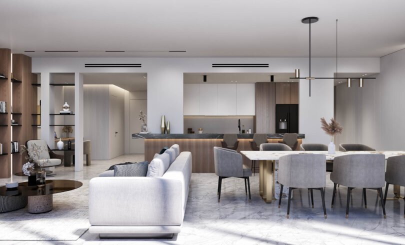 Hatimi by Fakhruddin Properties - Duplex Apartment - Living room & Kitchen