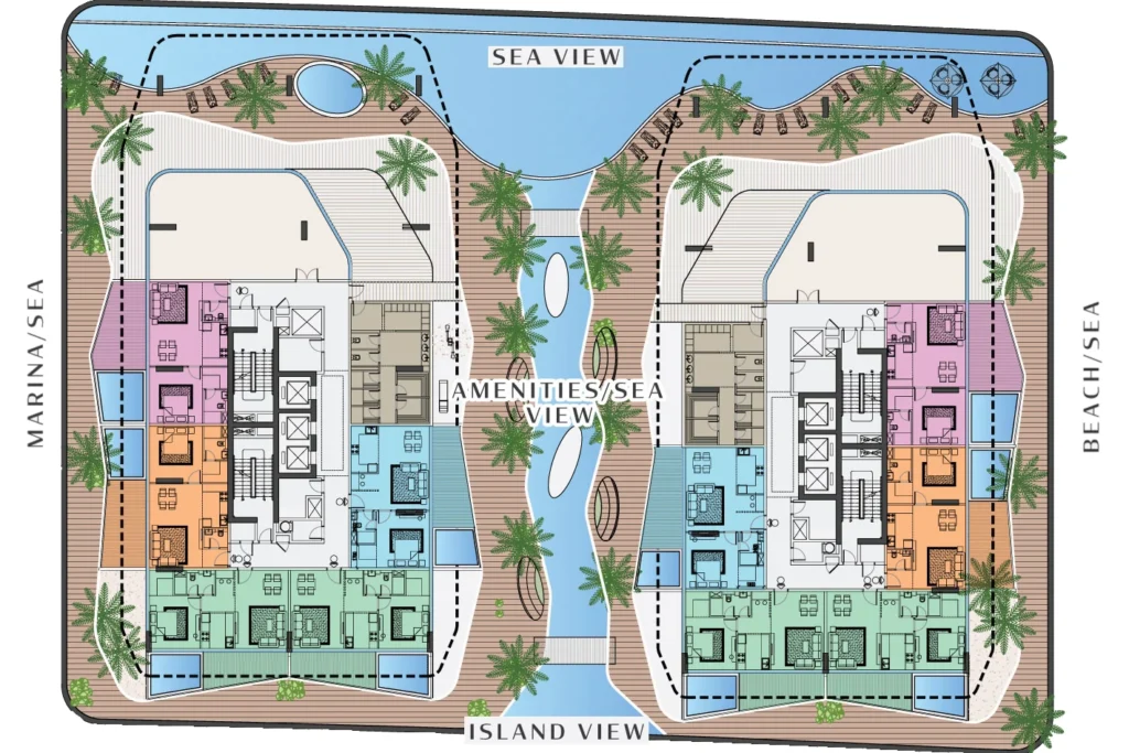 Hatimi by Fakhruddin Properties - One Bedroom with Jacuzzi - Floor Plan