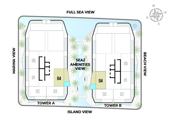Hatimi by Fakhruddin Properties - One Bedroom with Jacuzzi Type 1 Location