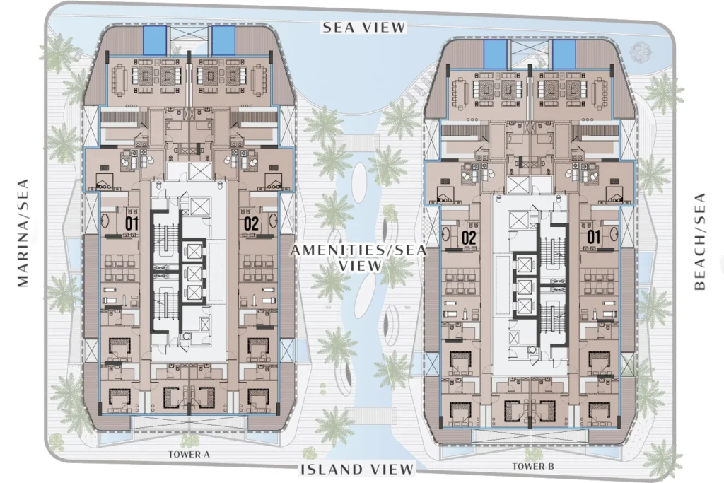 Hatimi by Fakhruddin Properties - Penthouse Floor Plan