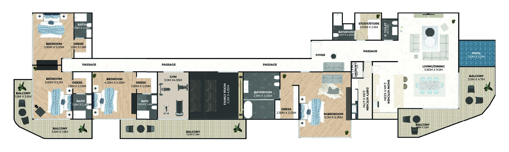 Hatimi by Fakhruddin Properties - Penthouse - Tyoe 2 Floor Plan