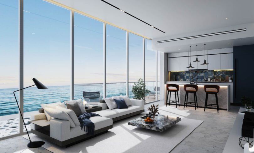 Hatimi by Fakhruddin Properties - Three Bedroom Apartment - kitchen & living room