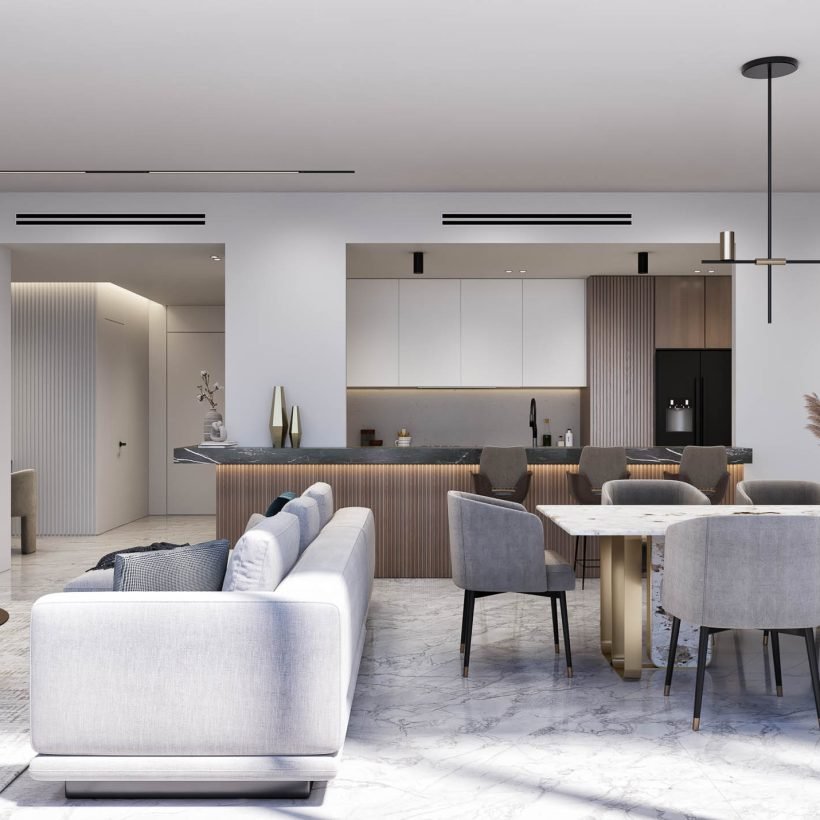 Hatimi by Fakhruddin Properties - Duplex Apartment - Living room & Kitchen