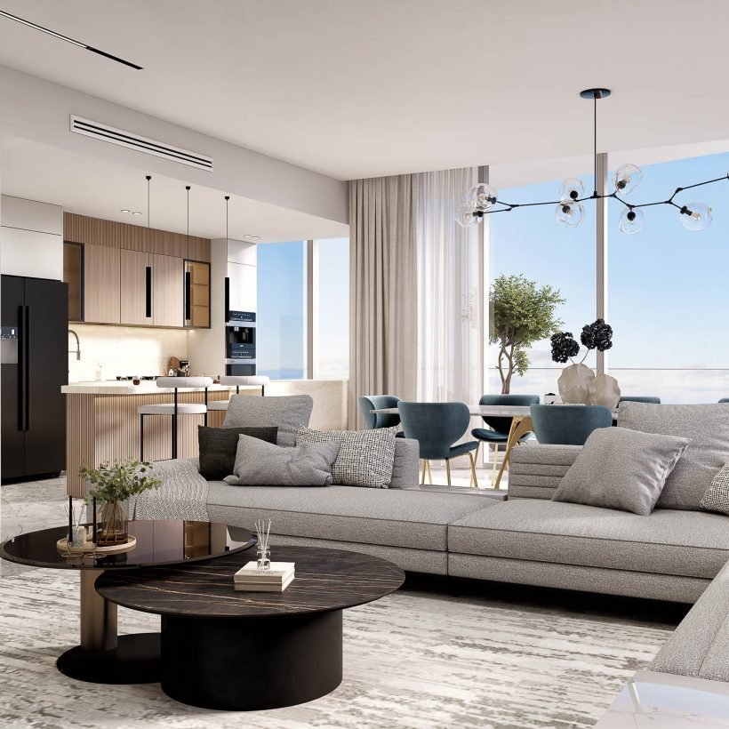 Hatimi by Fakhruddin Properties - Penthouse - Living room & kitchen